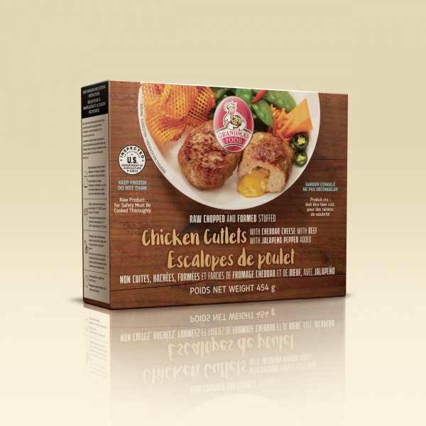 Stuffed Chicken Cutlets with Beef with Cheddar Cheese with Jalapeno